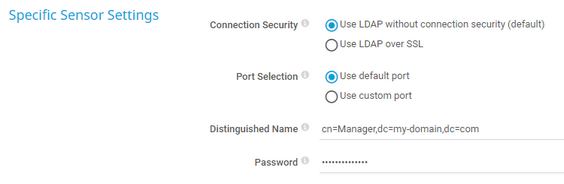 Specific Sensor Settings Specific Sensor Settings