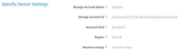 Specific Sensor Settings Specific Sensor Settings
